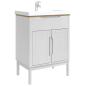 Preview: Waschbeckenschrank FLORO Weiß 60 x 40 x 80 cm