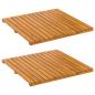 Preview: Badematte 2 stk. Natur 50 x 50 cm Massivholz Akazie