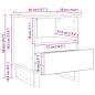 Preview: Bettschrank Schwarz Eichen-Optik 40 x 35 x 50 cm Holzwerkstoff