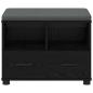 Preview: Flurbank mit Kissen Schwarz Eichen-Optik 60 x 38 x 46 cm