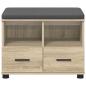 Preview: Flurbank mit Kissen mit Schubladen Sonoma-Eiche 60 x 38 x 46 cm