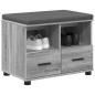 Preview: Flurbank mit Kissen mit Speicher Graues Sonoma 60 x 38 x 46 cm