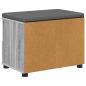 Preview: Flurbank mit Kissen mit Speicher Graues Sonoma 60 x 38 x 46 cm