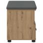 Preview: Flurbank mit Kissen mit Speicher Artisan-Eiche 60 x 38 x 46 cm