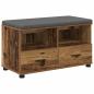 Preview: ARDEBO.de - Flurbank Altholz 80 x 38 x 46 cm Spanplatte und Polsterstoff