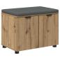 Preview: Flurbank mit Kissen mit Speicher Artisan-Eiche 60 x 38 x 46 cm