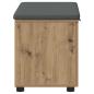 Preview: Flurbank mit Kissen mit Speicher Artisan-Eiche 60 x 38 x 46 cm