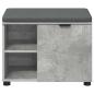 Preview: Flurbank mit Kissen Uni Beton Grau 60 x 38 x 46 cm