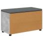 Preview: Flurbank mit Kissen Uni Beton Grau 80 x 38 x 46 cm