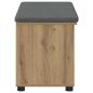 Preview: Flurbank mit Kissen Uni Artisan-Eiche 80 x 38 x 46 cm
