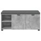 Preview: ARDEBO.de - Flurbank mit Kissen Uni Beton Grau 100 x 38 x 46 cm