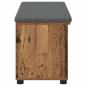 Preview: Flurbank mit Kissen Uni Altholz 100 x 38 x 46 cm