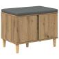 Preview: Flurbank mit Kissen mit Speicher Artisan-Eiche 60 x 38 x 46 cm