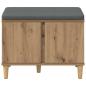 Preview: Flurbank mit Kissen mit Speicher Artisan-Eiche 60 x 38 x 46 cm