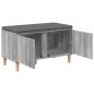 Preview: Flurbank mit Kissen mit Speicher Graues Sonoma 60 x 38 x 46 cm
