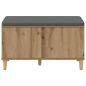 Preview: Flurbank mit Kissen mit Speicher Artisan-Eiche 60 x 38 x 46 cm