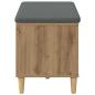 Preview: Flurbank mit Kissen mit Speicher Artisan-Eiche 60 x 38 x 46 cm