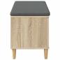 Preview: Flurbank mit Kissen mit Speicher Sonoma-Eiche 60 x 38 x 46 cm