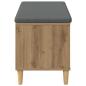 Preview: Flurbank mit Kissen mit Speicher Artisan-Eiche 60 x 38 x 46 cm