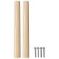 Preview: Gerader Griff 12 pcs Natürliche Holzfarbe 130 x 25 x 30 mm