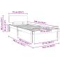 Preview: Bettrahmen Wachsbraun 70 x 190 cm Massives Kiefernholz