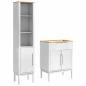 Preview: Badezimmermöbel-Set mit Regal 2 pcs Weiß Massives Kiefernholz