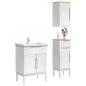 Preview: Badezimmermöbel-Set mit Regal 3 pcs Weiß Massives Kiefernholz