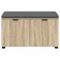 Preview: Flurbank mit Kissen mit Speicher Sonoma-Eiche 80 x 38 x 46 cm