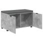 Preview: Flurbank mit Kissen mit Speicher Beton Grau 80 x 38 x 46 cm