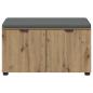Preview: Flurbank mit Kissen mit Speicher Artisan-Eiche 80 x 38 x 46 cm