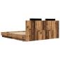 Preview: ARDEBO.de - Bettgestell mit Kopfteil Altholz 200 x 200 cm Holzwerkstoff