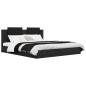 Preview: Bettgestell mit Kopfteil Schwarz Eichen-Optik 200 x 200 cm