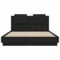 Preview: Bettgestell mit Kopfteil Schwarz Eichen-Optik 160 x 200 cm