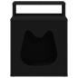 Preview: Katzenhaus Schwarz 42,5 x 40 x 53,5 cm Holzwerkstoff