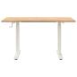 Preview: Schreibtisch Weiß und Natur 140 x 60 cm Massivholz Eiche