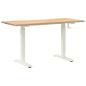 Preview: Schreibtisch Weiß und Natur 140 x 60 cm Massivholz Eiche