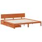 Preview: Bettrahmen Wachsbraun 180 x 200 cm Massivholz Kiefer