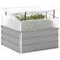 Preview: ARDEBO.de - Pflanzkübel Hellgrau 100 x 100 x 77 cm Verzinkter Stahl
