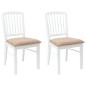 Preview: Esszimmerstühle 2 pcs Weiß 50 x 52,5 x 91 cm Massives Gummiholz