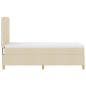 Preview: Boxspringbett mit Matratze mit Kopfteil Creme 90 x 190 cm Stoff