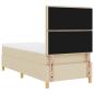 Preview: Boxspringbett mit Matratze mit Kopfteil Creme 90 x 190 cm Stoff