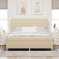 Preview: Boxspringbett mit Matratze Dunkelgrau 90x190 cm Creme