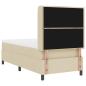 Preview: Boxspringbett mit Matratze mit Kopfteil Creme 90 x 190 cm Stoff