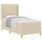 Preview: Boxspringbett mit Matratze mit Kopfteil Creme 90 x 190 cm Stoff