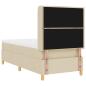 Preview: Boxspringbett mit Matratze mit Kopfteil Creme 90 x 190 cm Stoff