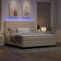 Preview: LED Boxspringbett mit Matratze Creme 180 x 200 cm Stoff