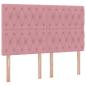 Preview: Bett mit Stauraum und LED mit Matratze Rosa 140 x 190 cm Samt