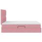 Preview: Bett mit Stauraum und LED mit Matratze Rosa 140 x 190 cm Samt
