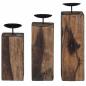 Preview: ARDEBO.de - Kerzenhalter 3 pcs Natur Massivholz Altholz