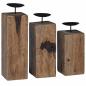 Preview: Kerzenhalter 3 pcs Natur Massivholz Altholz